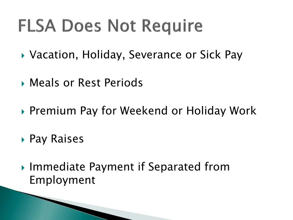 vacation holiday severance or sick pay