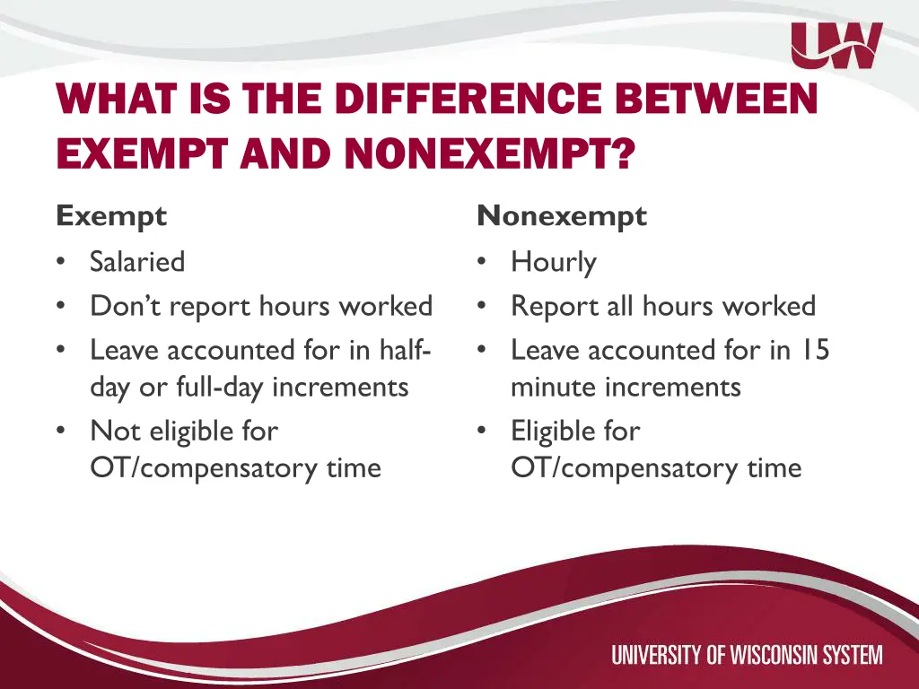 what is the difference between exempt