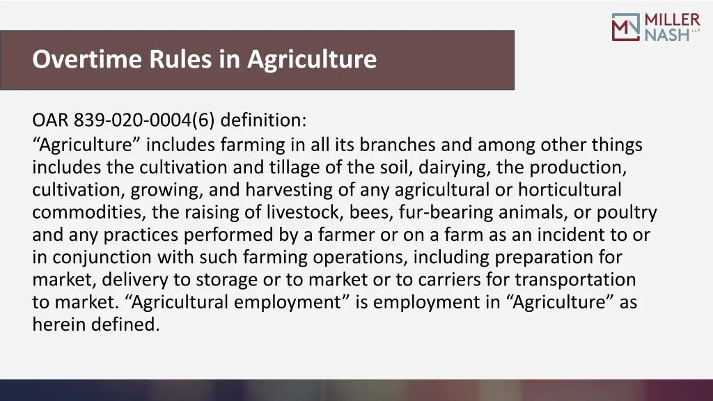 overtime rules in agriculture 1