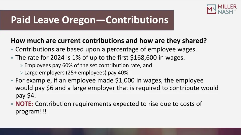 paid leave oregon contributions