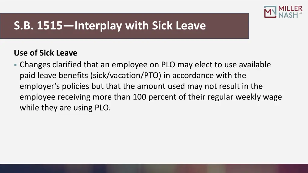 s b 1515 interplay with sick leave