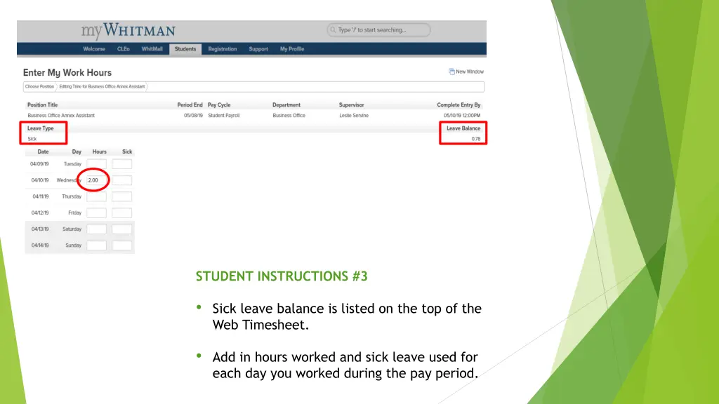 student instructions 3