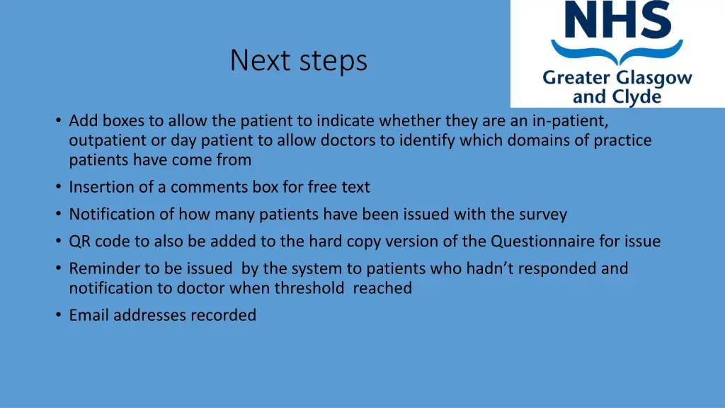 next steps