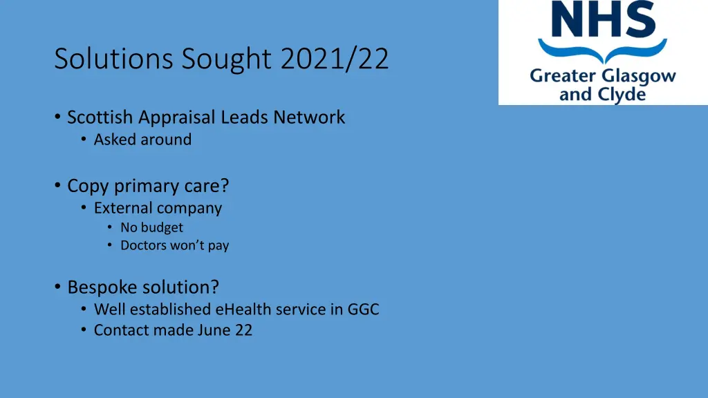 solutions sought 2021 22