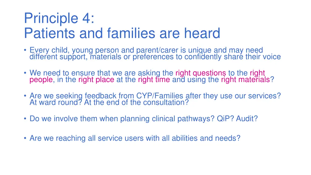 principle 4 patients and families are heard 2