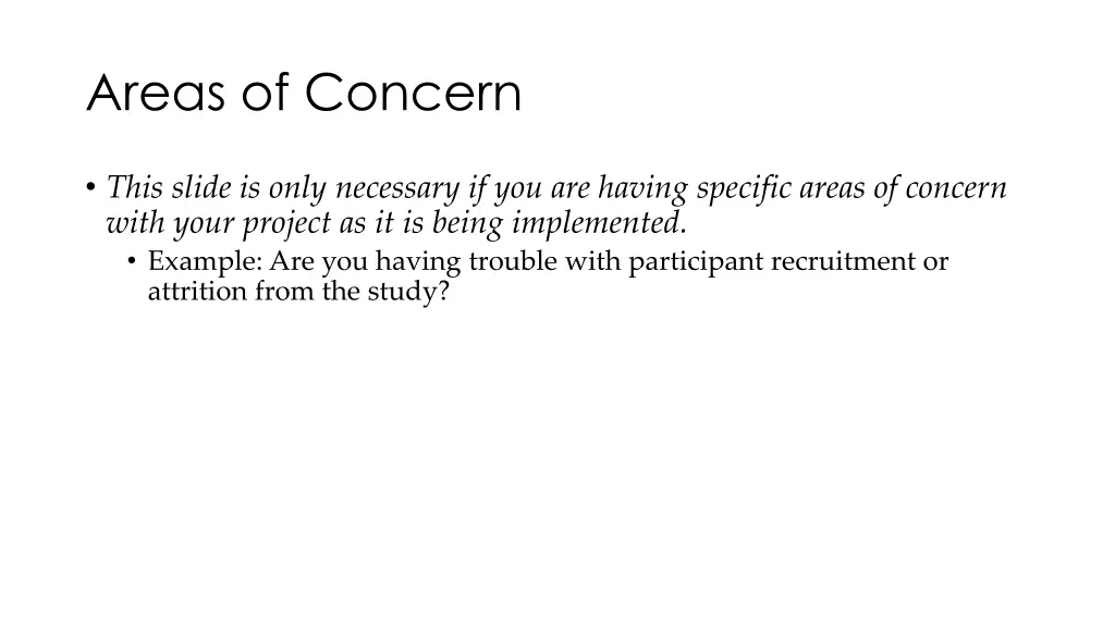 areas of concern