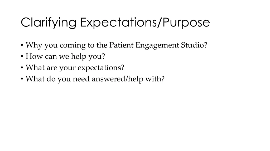 clarifying expectations purpose 2