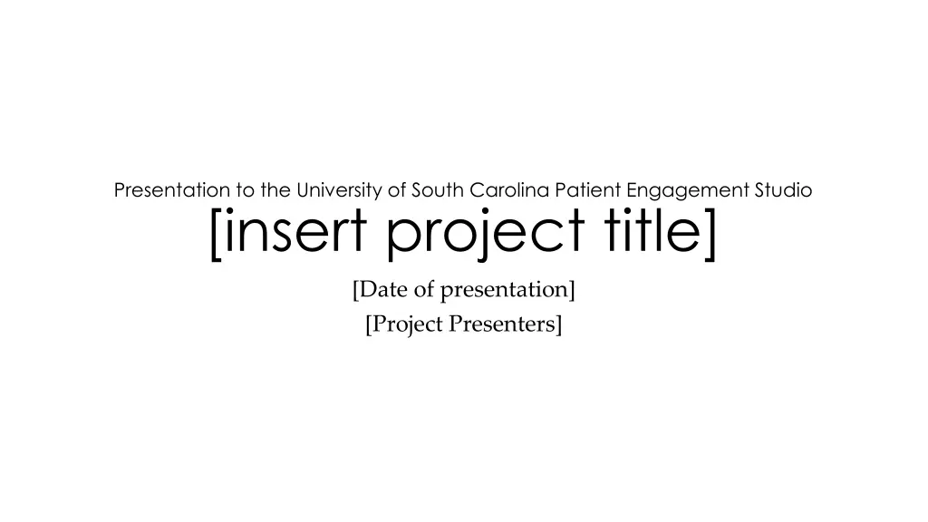 presentation to the university of south carolina 2