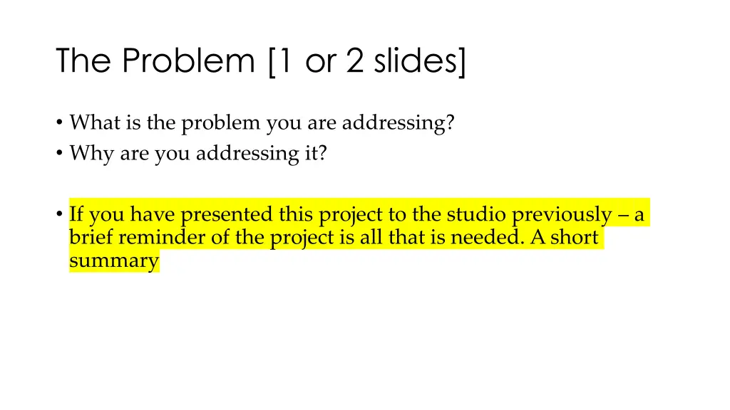 the problem 1 or 2 slides 1