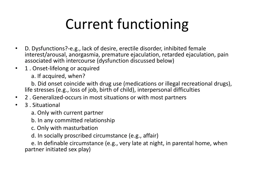 current functioning 1