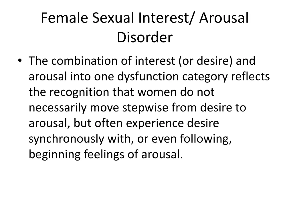 female sexual interest arousal disorder