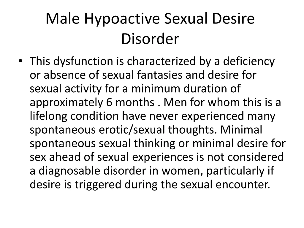 male hypoactive sexual desire disorder this