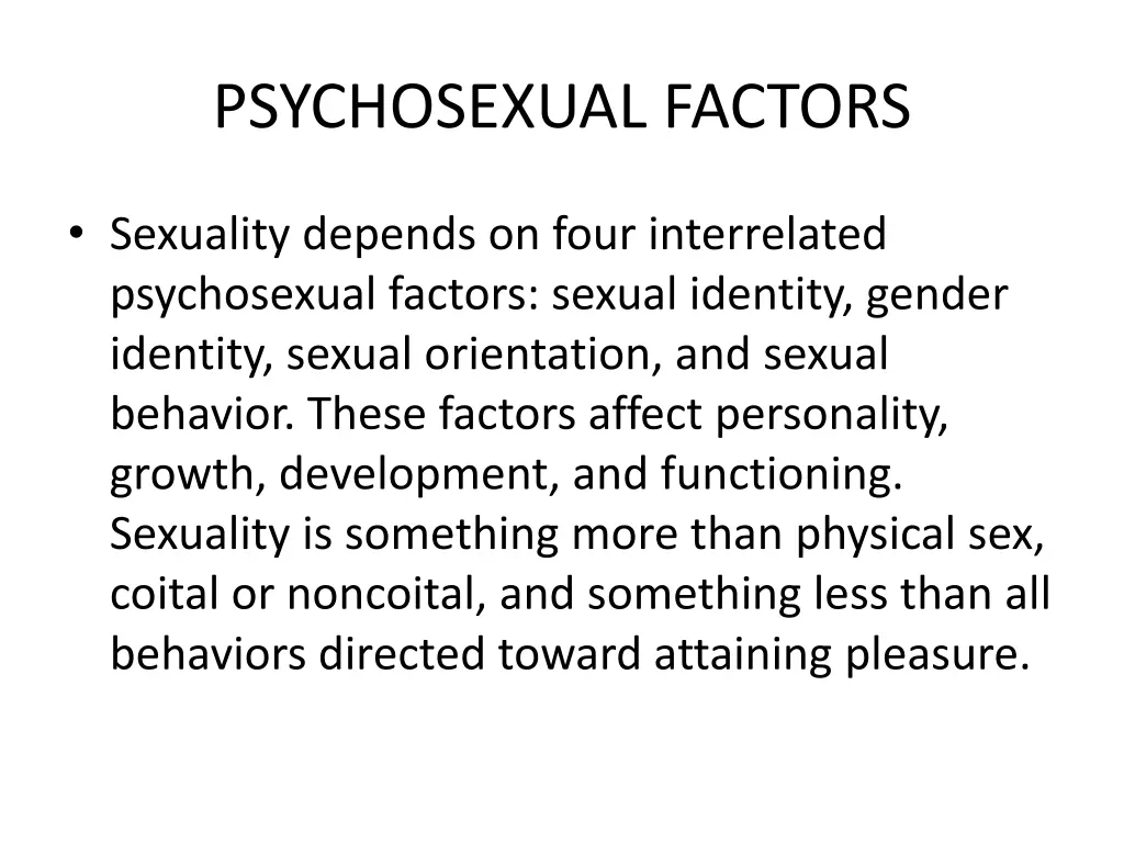 psychosexual factors