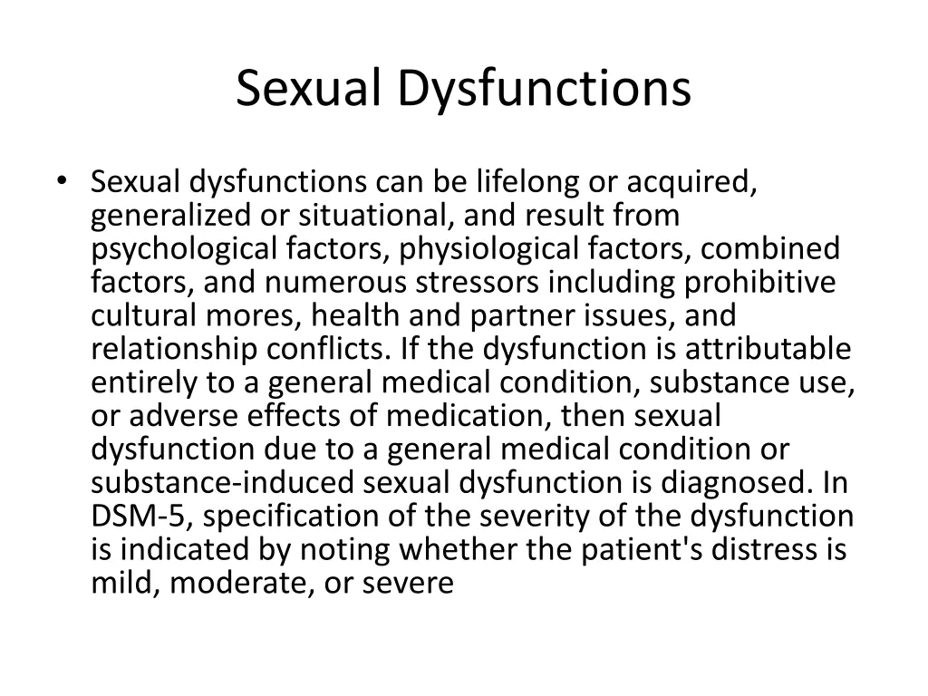sexual dysfunctions 1