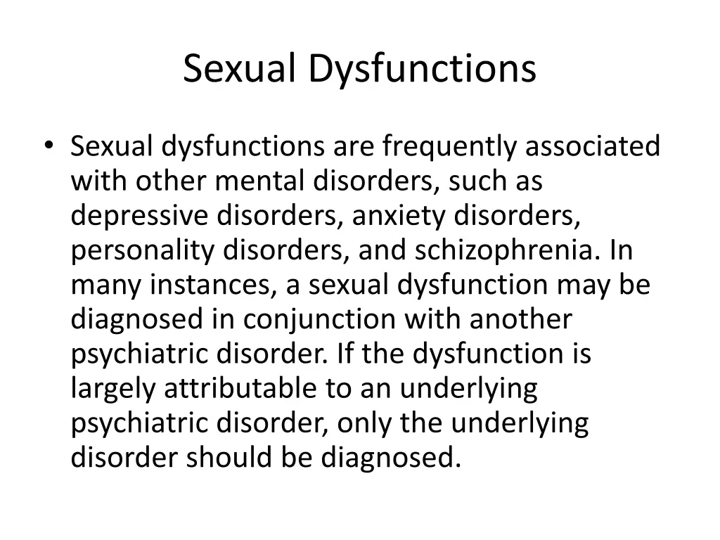 sexual dysfunctions 2