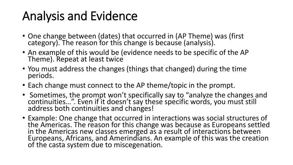 analysis and evidence analysis and evidence