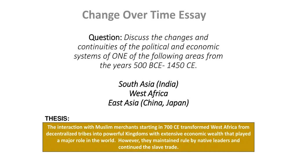 change over time essay