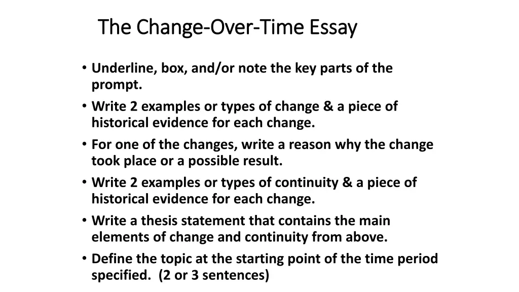 the change the change over 1