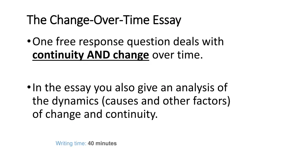 the change the change over