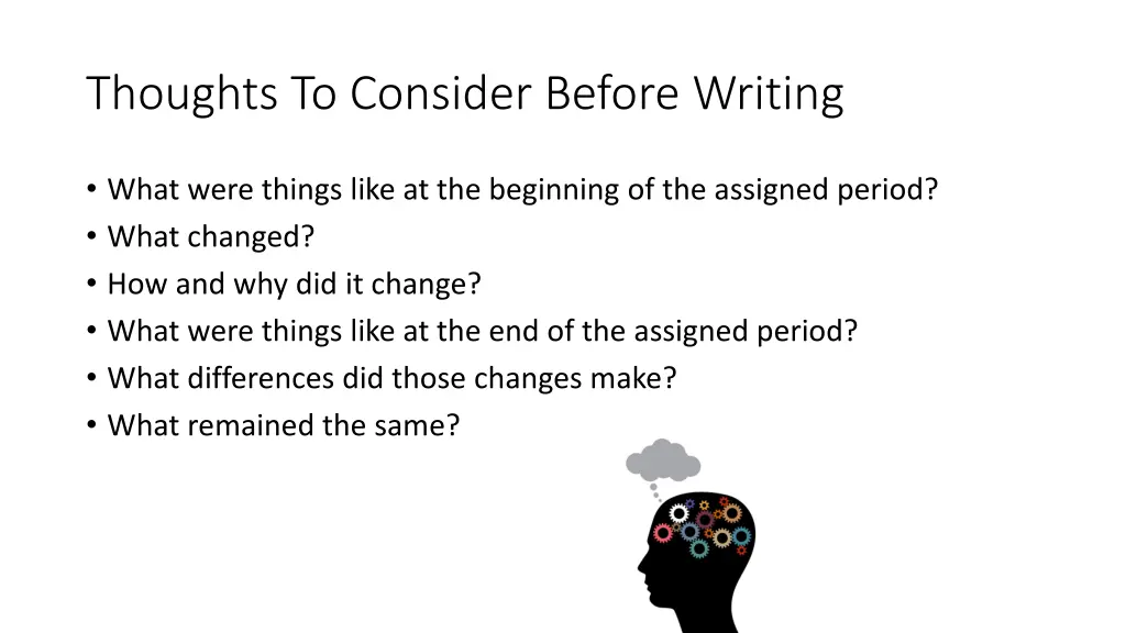 thoughts to consider before writing