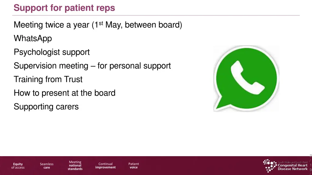 support for patient reps