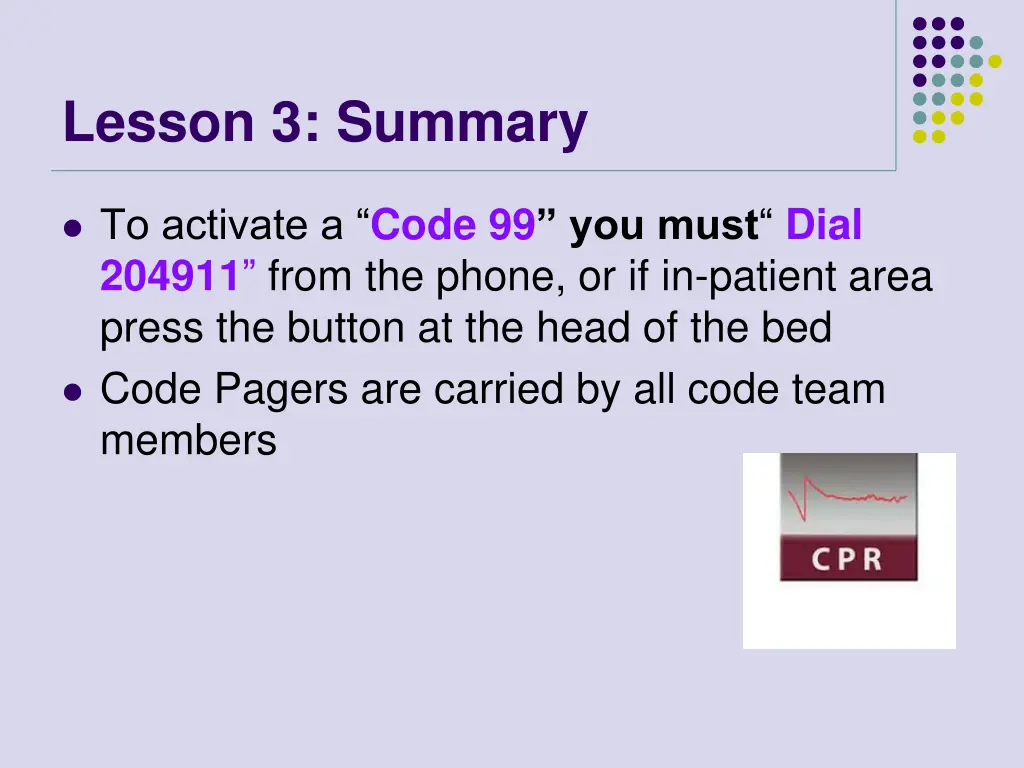 lesson 3 summary