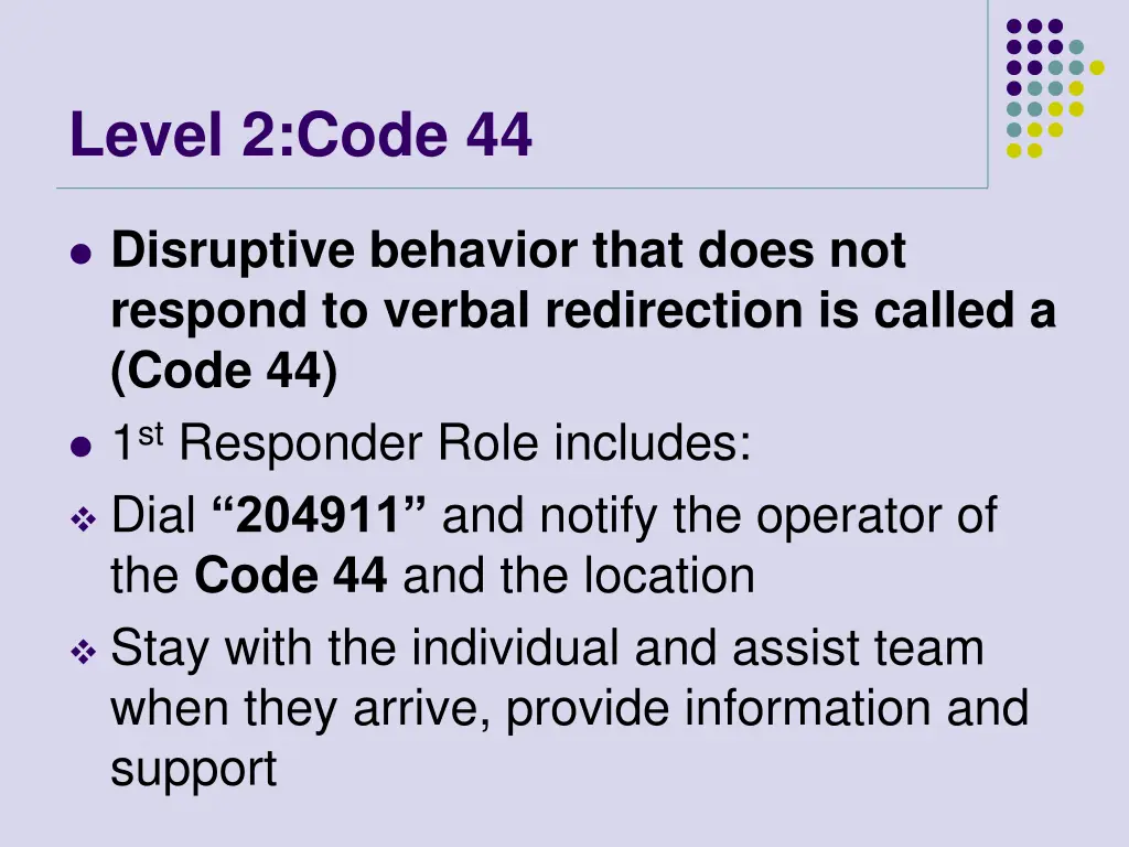 level 2 code 44