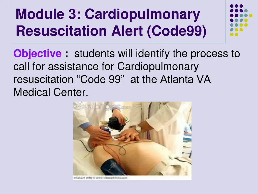 module 3 cardiopulmonary resuscitation alert