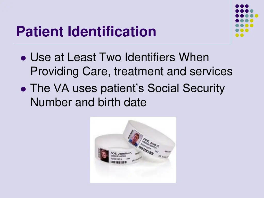 patient identification