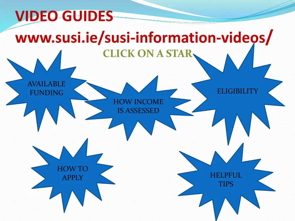 video guides www susi ie susi information videos
