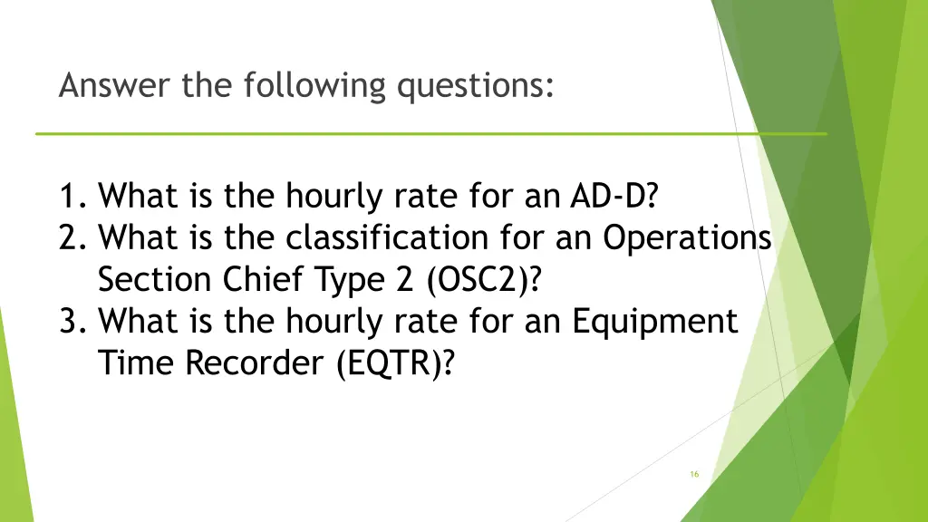 answer the following questions