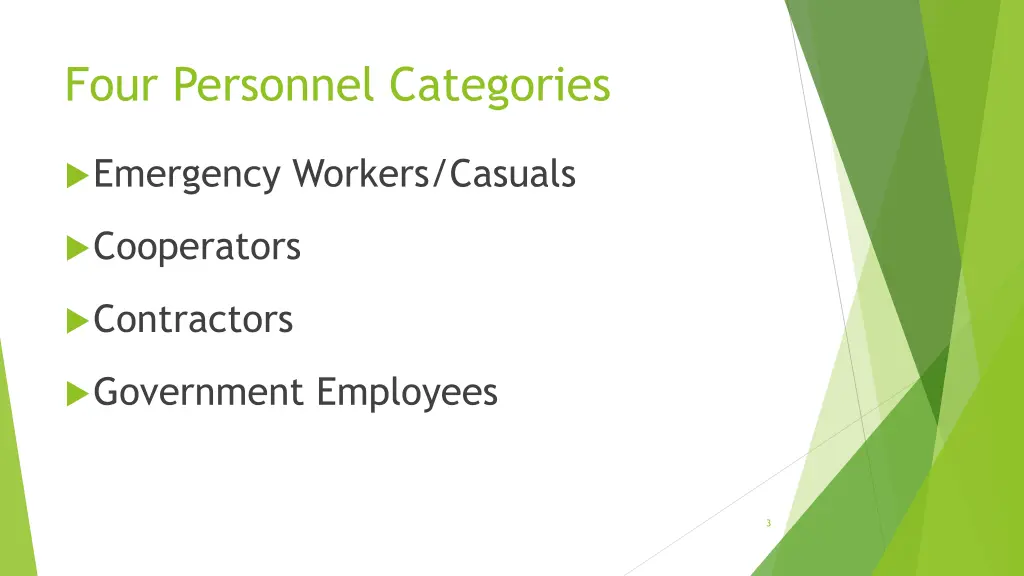 four personnel categories