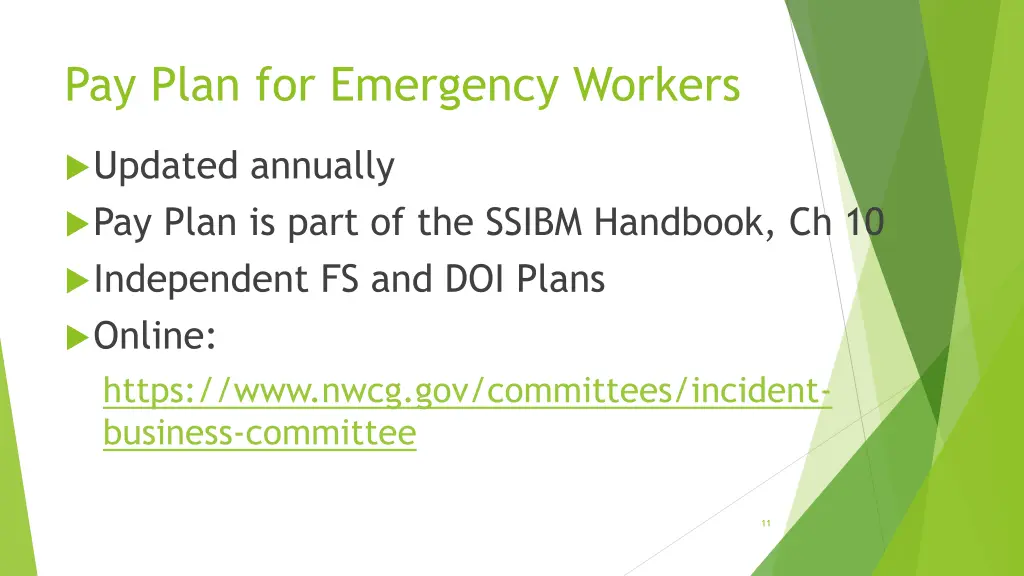 pay plan for emergency workers