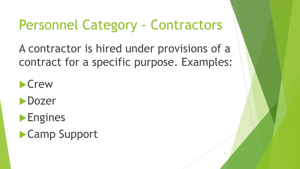 personnel category contractors