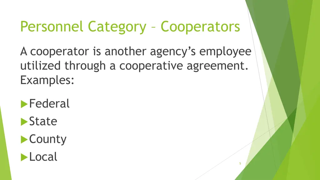 personnel category cooperators