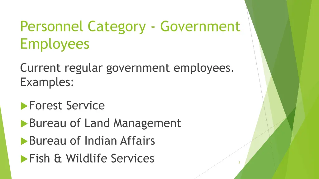 personnel category government employees