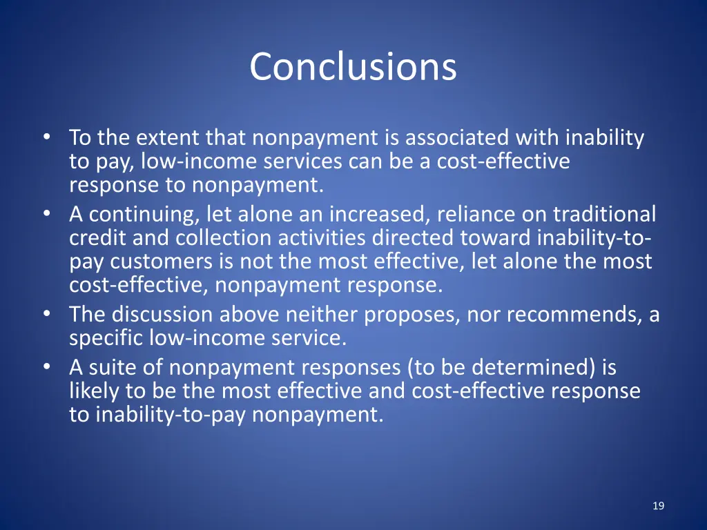 conclusions
