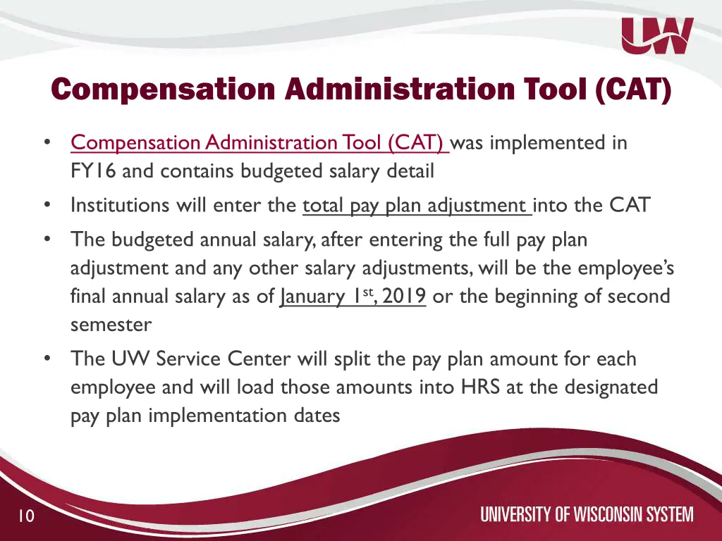 compensation administration tool cat