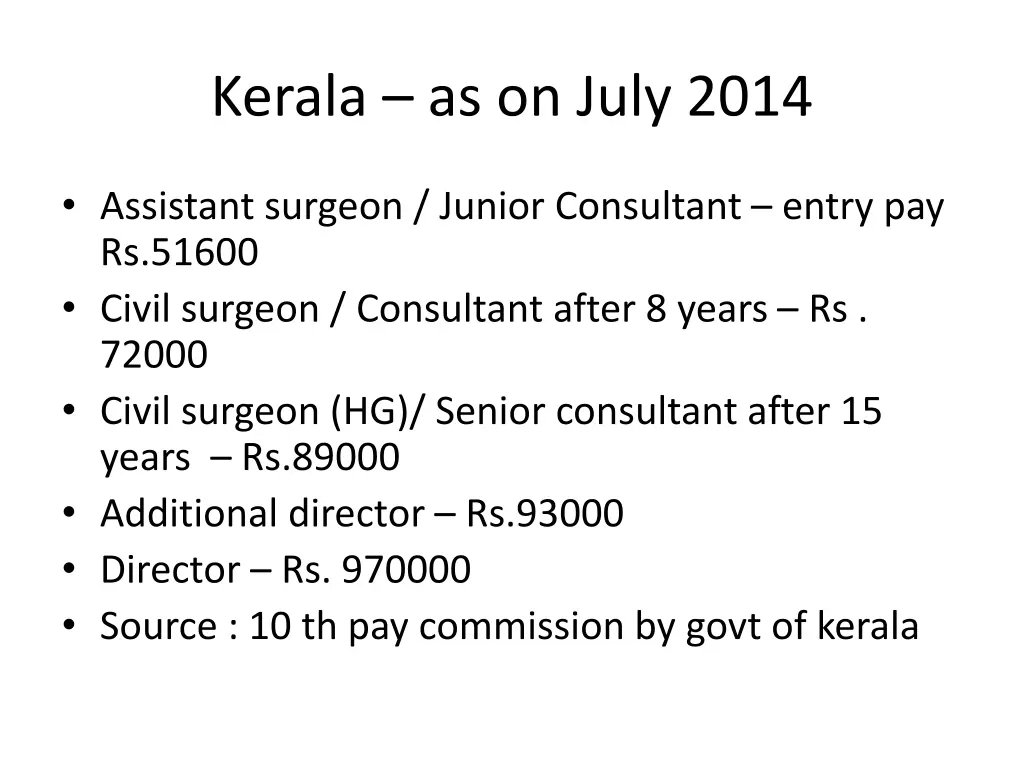 kerala as on july 2014