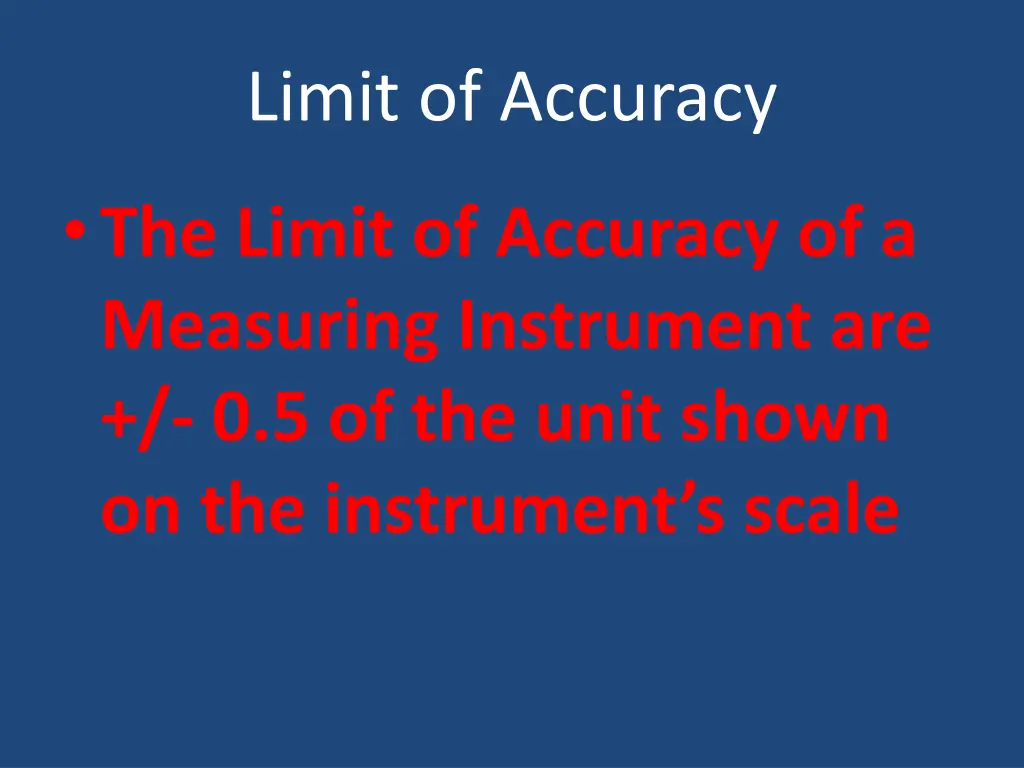 limit of accuracy