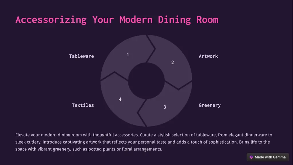 accessorizing your modern dining room
