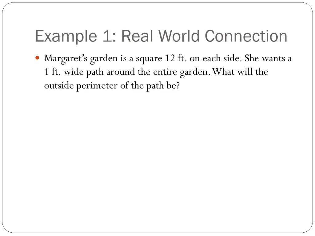 example 1 real world connection