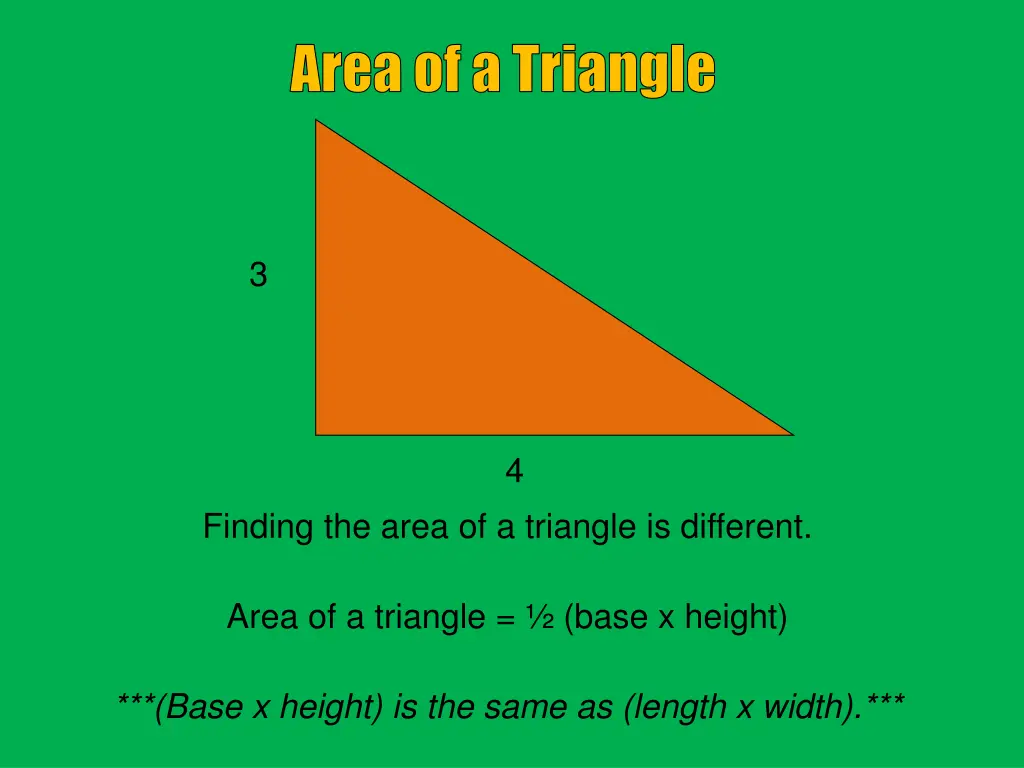 area of a triangle
