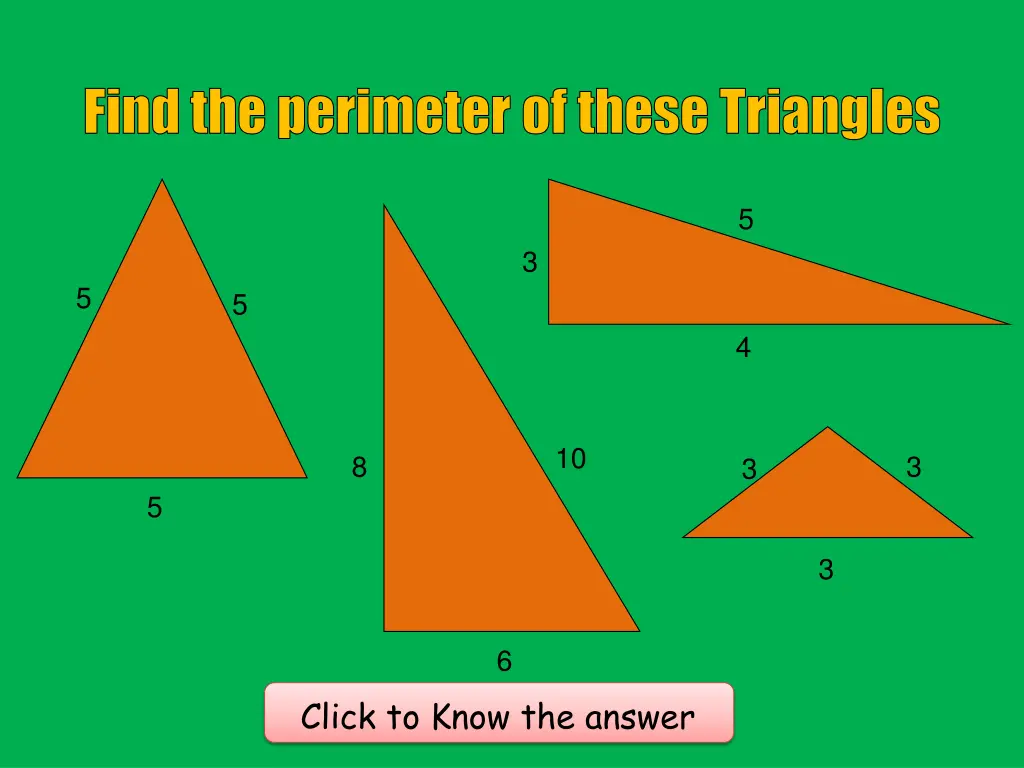find the perimeter of these triangles