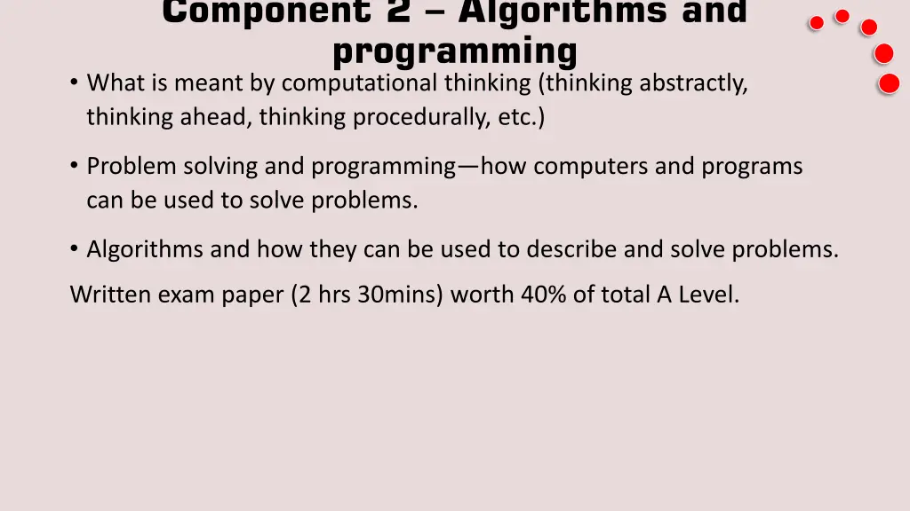component 2 algorithms and programming what