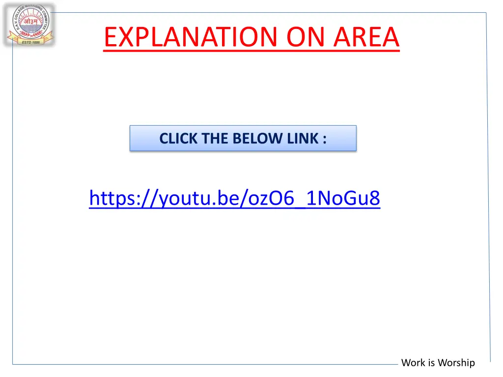 explanation on area