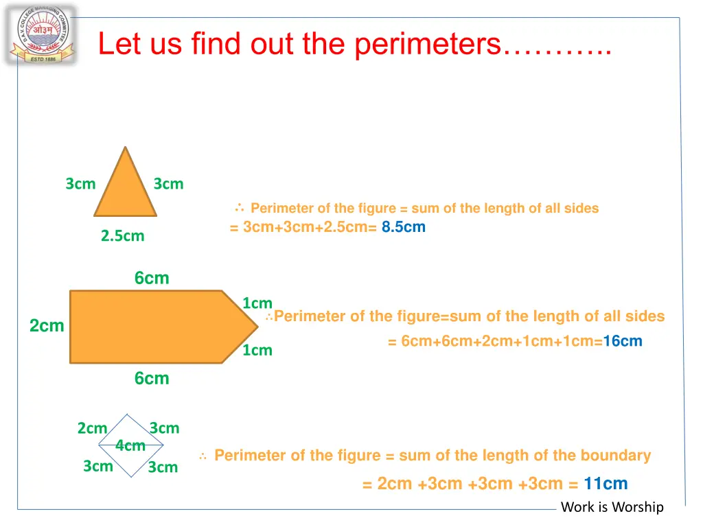let us find out the perimeters