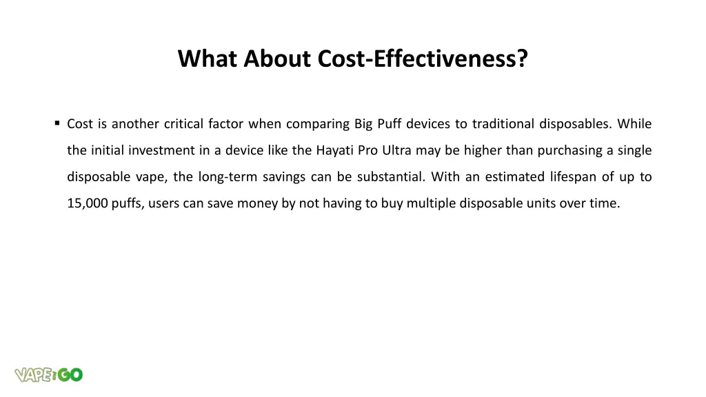 what about cost effectiveness