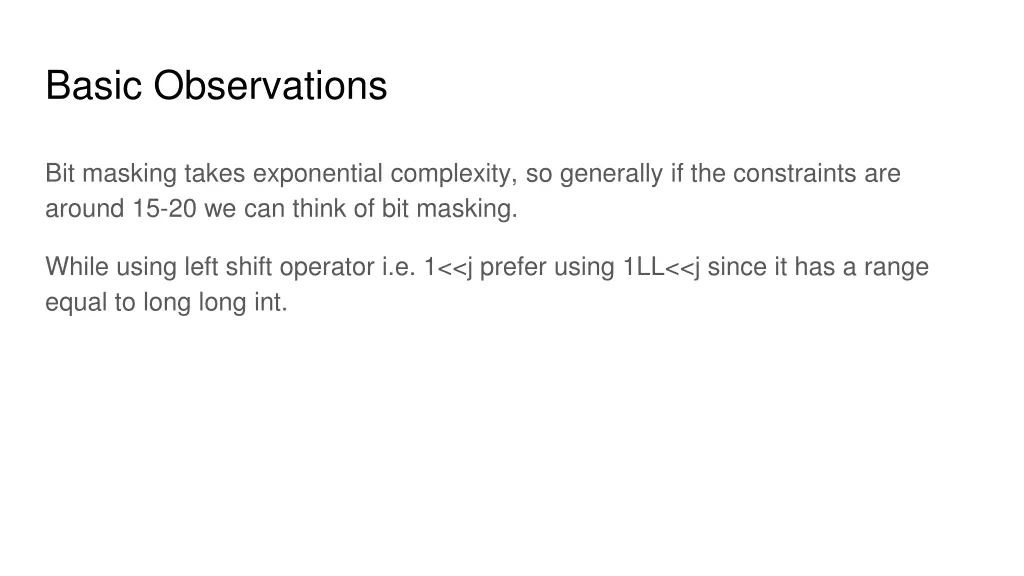 basic observations