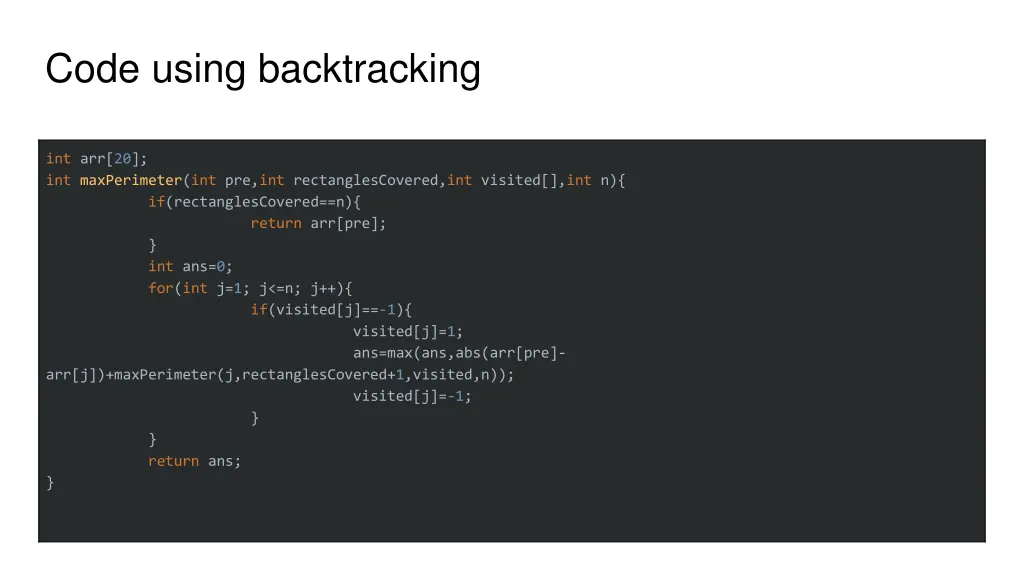 code using backtracking